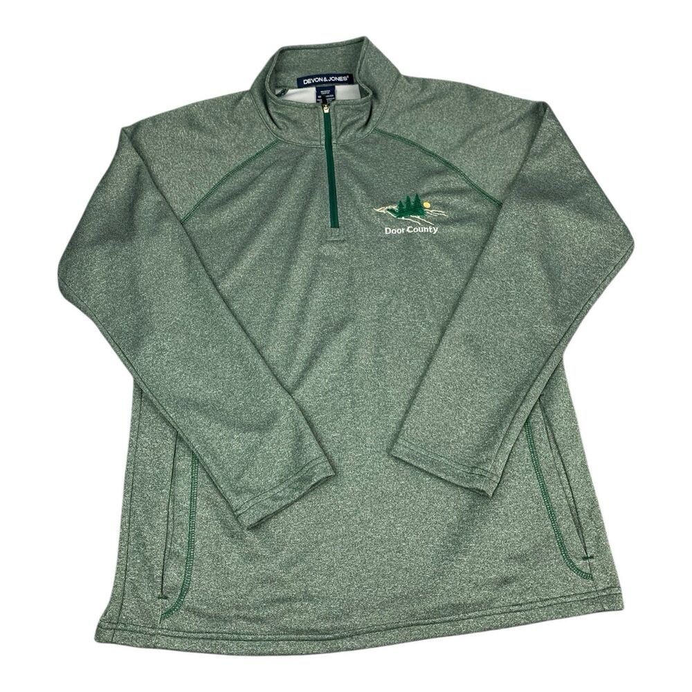 Door County Women’s 1/4 Zip Pullover Top, Light Green, Lightweight, Size Large